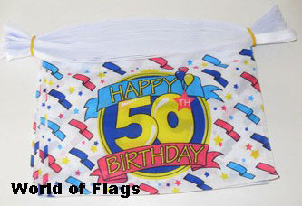Happy 50th Birthday Bunting 9m