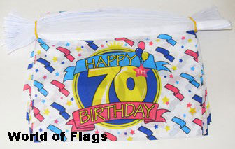 Happy 70th Birthday Bunting 9m