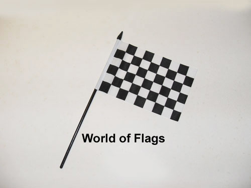 Black and White Checkered Hand Flag