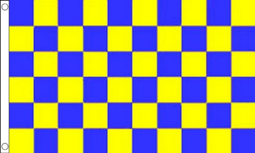 2ft by 3ft Royal Blue and Yellow Checkered Flag