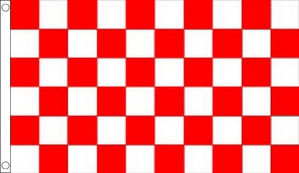 5ft by 8ft Red and White Checkered Flag