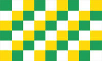 Green Yellow and White Checkered Flag