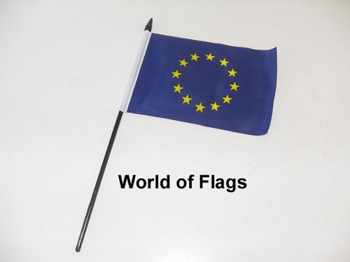Euro Hand Flag Blue with Yellow Stars 