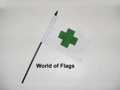 Green Cross Hand Flag
