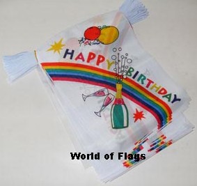 Happy Birthday Bunting (VT) Bottle Balloons Design 9m