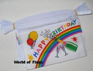 Happy Birthday Bunting (HZ) Bottle Balloons Design 9m