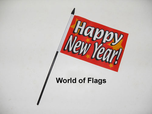 Happy New Year Hand Flag