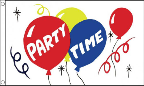 2ft by 3ft Party Time Flag