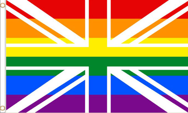 Rainbow Union Jack Flag