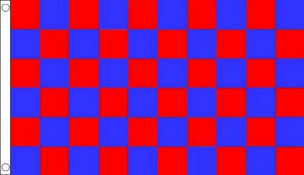 Royal Blue and Red Checkered Flag