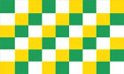 Green Yellow and White Checkered Flag
