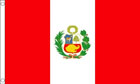 2ft by 3ft Peru Flag with Crest 
