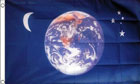 Planet Earth Moon and Stars Flag