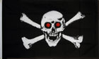 2ft by 3ft Skull Red Eyes Pirate Flag