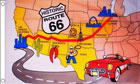Route 66 Flag Map of USA