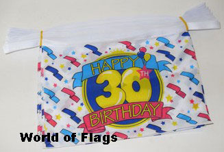 Happy 30th Birthday Bunting 9m