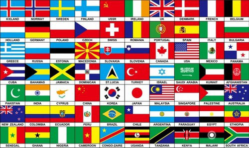 70 Countries Of The World Flag