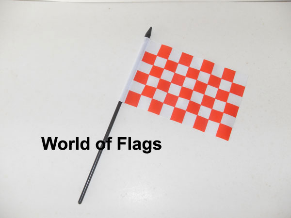 Red and White Checkered Hand Flag