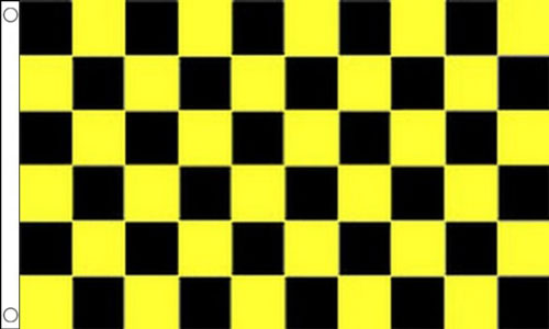 2ft by 3ft Black and Yellow Checkered Flag