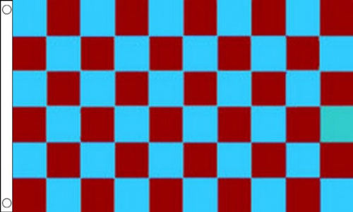 Sky Blue and Claret Maroon Checkered Flag