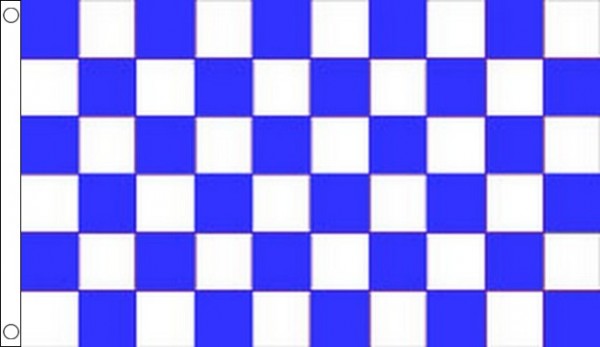 5ft by 8ft Royal Blue and White Checkered Flag
