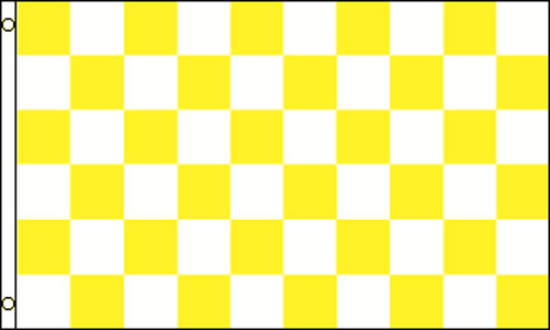 White and Yellow Gold Checkered Flag