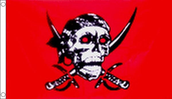 2ft by 3ft Crimson Pirate Flag