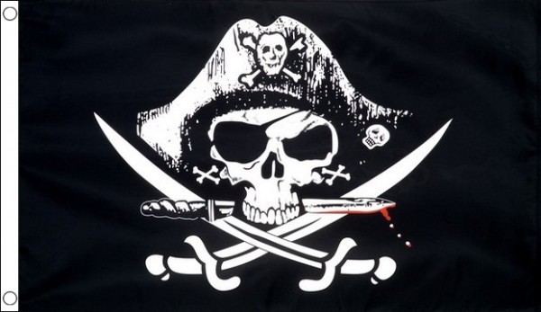 Pirate Crossed Sabres Nylon Flag