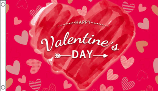 Happy Valentines Day Flag Design B