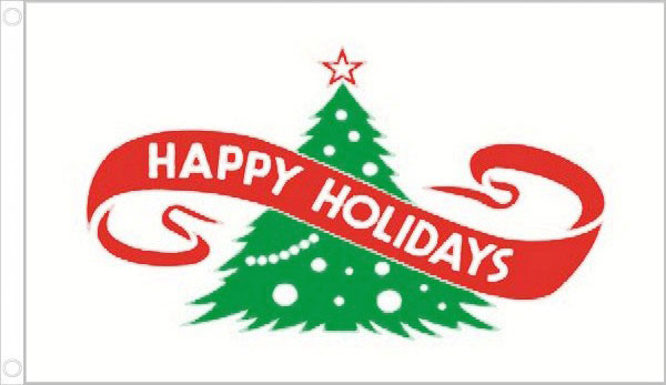 2ft by 3ft Happy Holidays Flag