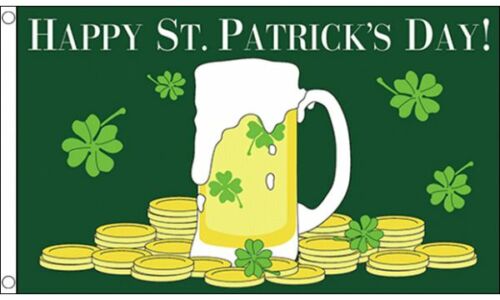 Happy St Patricks Day Flag Green Beer Flag 
