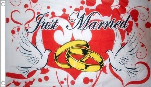 Just Married Flag Wedding Flag