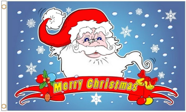 Merry Christmas Flag (Santa Blue Flag)