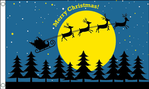 Merry Christmas Flag (Merry Christmas Moon Flag )