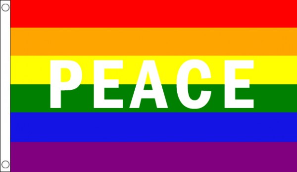2ft by 3ft Rainbow Peace Flag