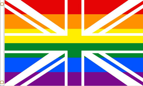 2ft by 3ft Rainbow Union Jack Flag