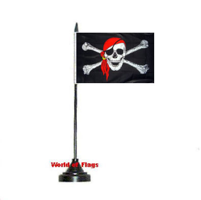 Red Bandana Pirate Table Flag