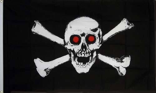 Skull Red Eyes Pirate Flag
