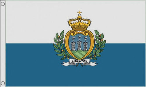 San Marino Flag (with State Crest)