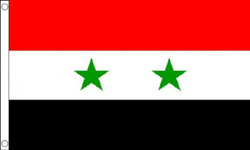 2ft by 3ft Syria Flag 2 Stars Syrian Flag