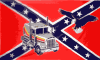 Truck and Eagle Confederate Flag 