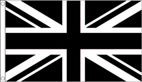 2ft by 3ft Black and White Union Jack Flag