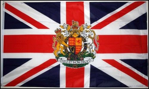 2ft by 3ft Union Jack with Kings Royal Crest Flag