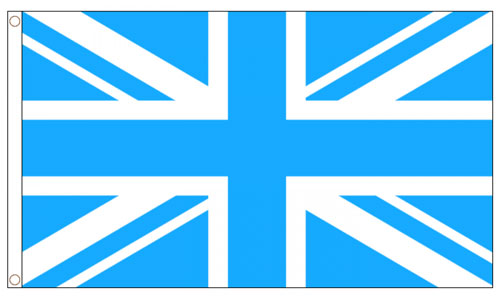 Sky Blue and White Union Jack Flag