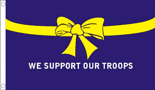 We Support Our Troops Flag - Blue Flag 