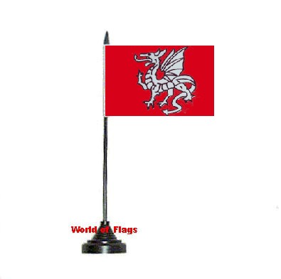 White Dragon Table Flag