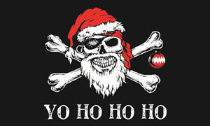 2ft by 3ft Christmas Pirate Flag