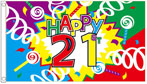 Happy 21st Birthday Flag Design B
