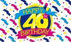 Happy 40th Birthday Flag Design A