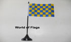 Blue and Yellow Checkered Table Flag